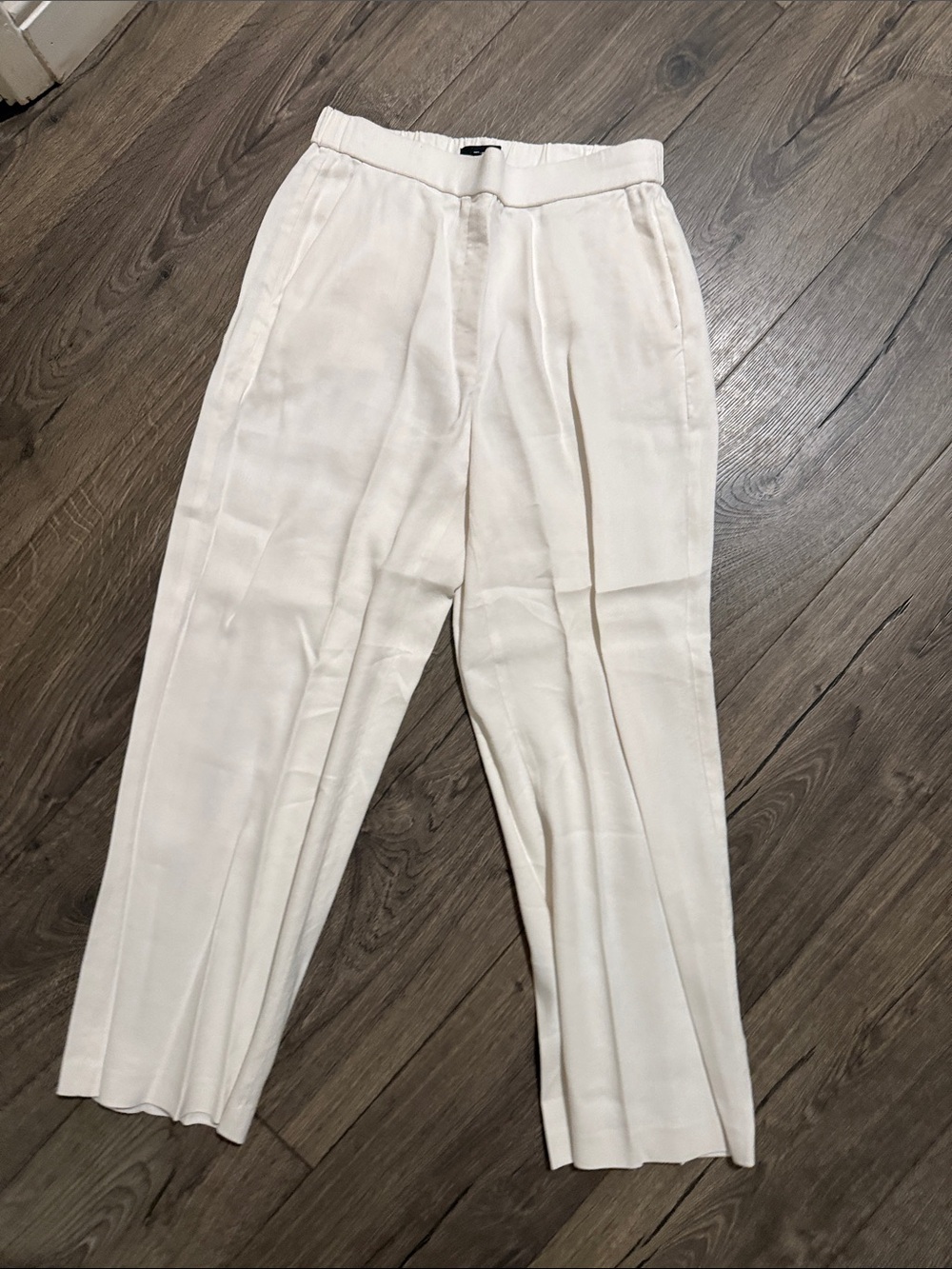 Theory Cream Pull-On Trousers